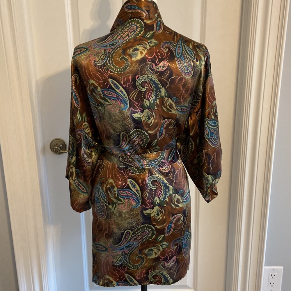 Paisley Satin Robe - Multicolor - Picture 7 of 8